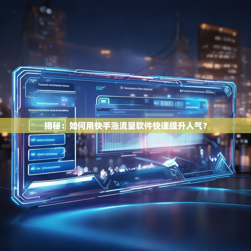 揭秘:如何用快手涨流量软件快速提升人气?