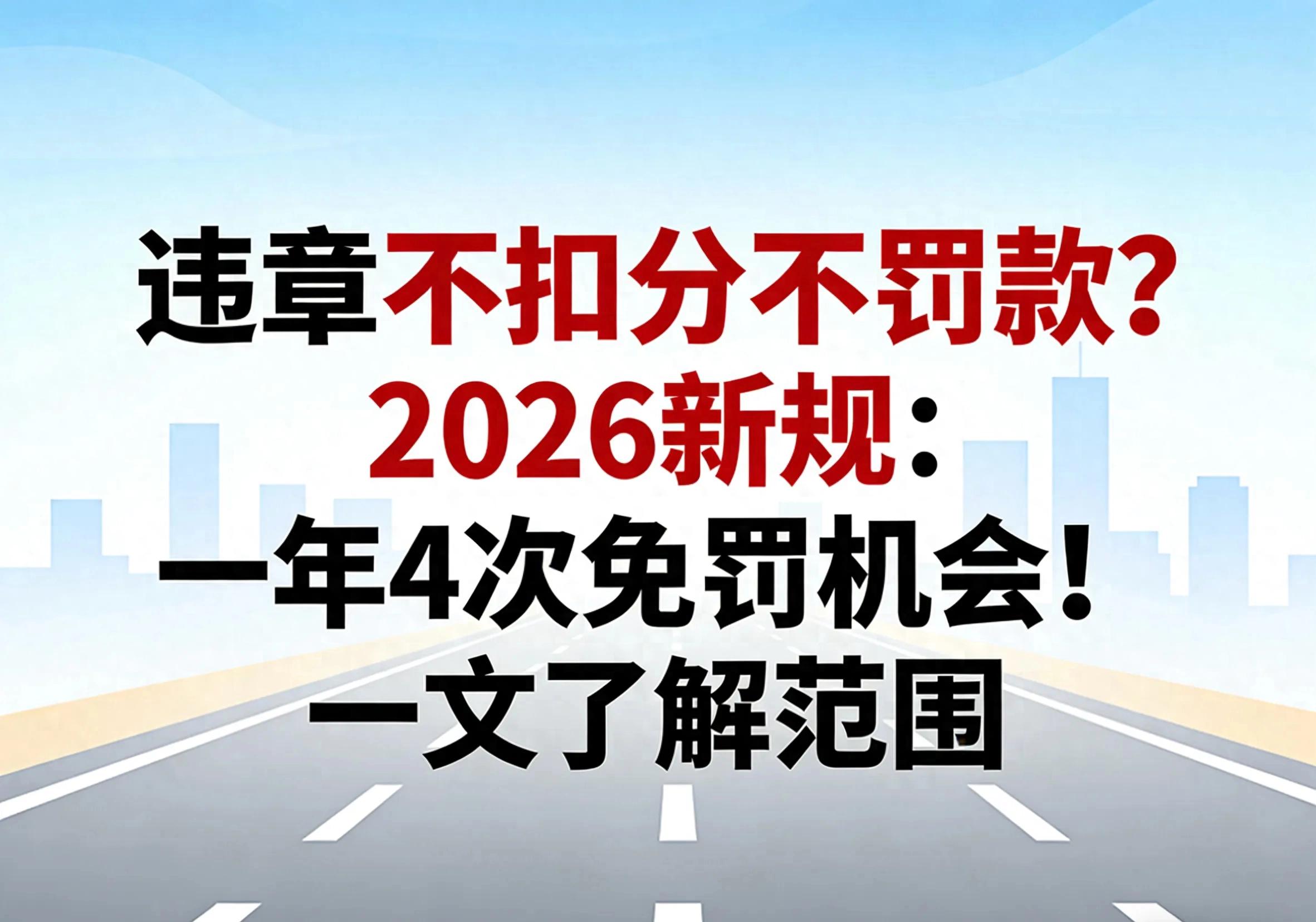 交通违法免罚一年4次机会？2026最新政策教你用对不浪费